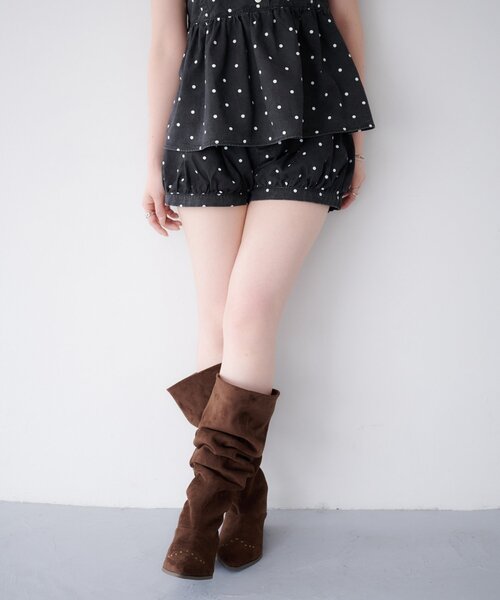Kastane(カスタネ)の「【WEB先行/セットアップ対応】ドットツイルショートパンツ(その他パンツ・レディース・ブラック/ブラウン・FREE)」の13枚目の写真
