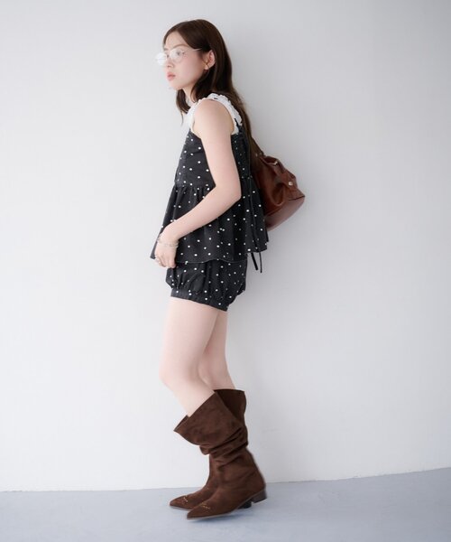 Kastane(カスタネ)の「【WEB先行/セットアップ対応】ドットツイルショートパンツ(その他パンツ・レディース・ブラック/ブラウン・FREE)」の15枚目の写真