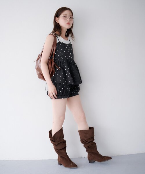 Kastane(カスタネ)の「【WEB先行/セットアップ対応】ドットツイルショートパンツ(その他パンツ・レディース・ブラック/ブラウン・FREE)」の17枚目の写真