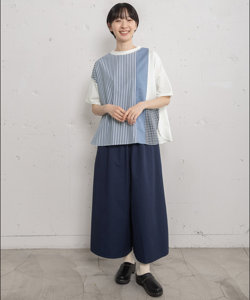 POU DOU DOU(プードゥドゥ)の「布帛切り替えトップス(Tシャツ/カットソー・レディース・ブラック/オフホワイト・M)」の18枚目の写真