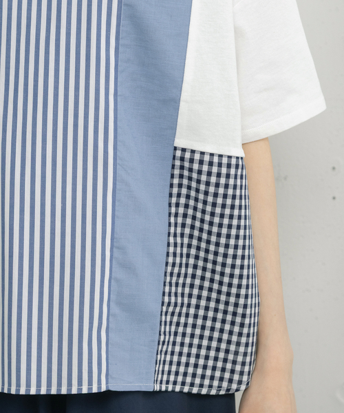 POU DOU DOU(プードゥドゥ)の「布帛切り替えトップス(Tシャツ/カットソー・レディース・ブラック/オフホワイト・M)」の17枚目の写真