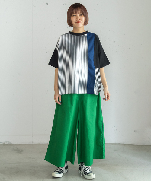 POU DOU DOU(プードゥドゥ)の「布帛切り替えトップス(Tシャツ/カットソー・レディース・ブラック/オフホワイト・M)」の6枚目の写真