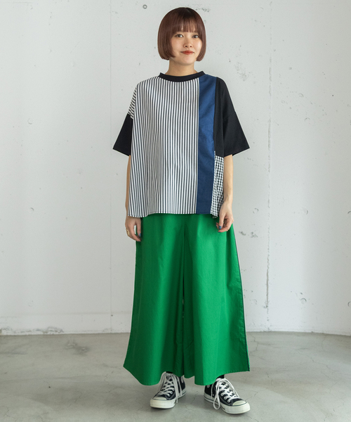POU DOU DOU(プードゥドゥ)の「布帛切り替えトップス(Tシャツ/カットソー・レディース・ブラック/オフホワイト・M)」の7枚目の写真