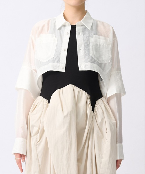 トップス ommo SHEER SHORT SH OMMO(オーエムエムオー)】SHEER SHORT SH/シアーショートシャツ/手洗い