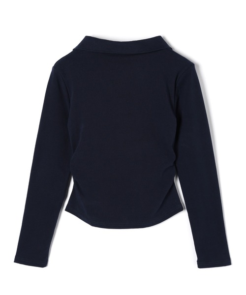 M DOLLY(エムドリー)の「Ribbon sadie polo long tops / リボンセイディポロロングトップス(ポロシャツ・レディース・ネイビー/ホワイト/ブラック・FREE)」の22枚目の写真