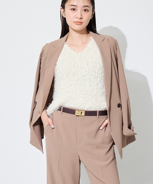 INDIVI(インディヴィ)の「【合皮】デザインバックルベルト(ベルト・レディース・オレンジ系/ブラック・00/05)」の3枚目の写真