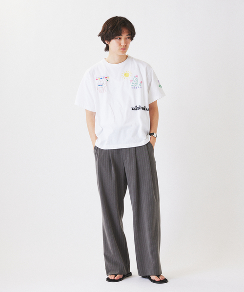 JOURNAL STANDARD relume(ジャーナルスタンダード レリューム)の「タイランド ハンドステッチ 刺繍 Tシャツ(Tシャツ/カットソー・メンズ・ホワイト/ブラック・LARGE/MEDIUM)」の21枚目の写真