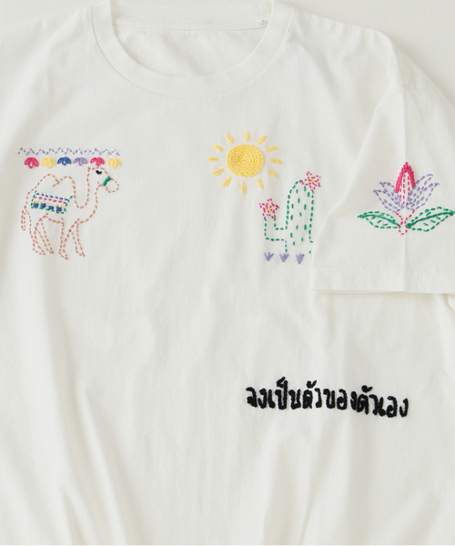 JOURNAL STANDARD relume(ジャーナルスタンダード レリューム)の「タイランド ハンドステッチ 刺繍 Tシャツ(Tシャツ/カットソー・メンズ・ホワイト/ブラック・LARGE/MEDIUM)」の15枚目の写真