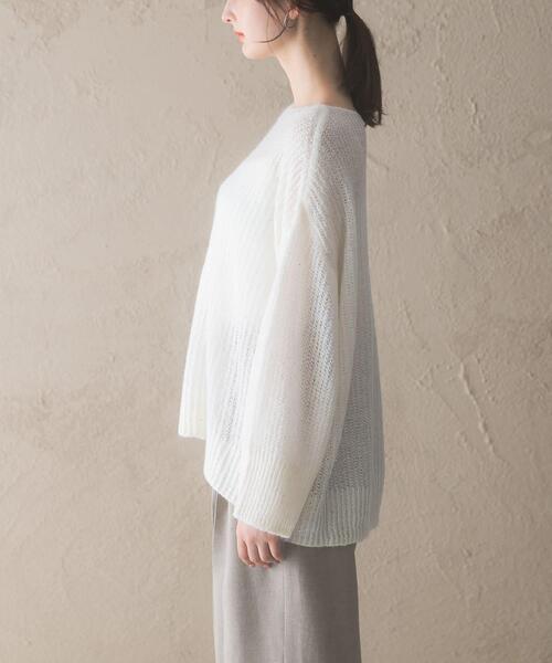 URBAN RESEARCH ROSSO WOMEN(アーバンリサーチ ロッソ)の「モヘア混スパンコールシアーニット(ニット/セーター・レディース・ミント/オフホワイト・FREE)」の11枚目の写真