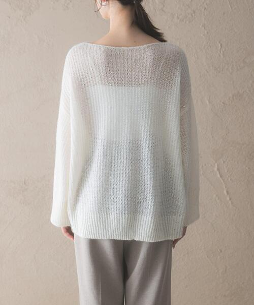 URBAN RESEARCH ROSSO WOMEN(アーバンリサーチ ロッソ)の「モヘア混スパンコールシアーニット(ニット/セーター・レディース・ミント/オフホワイト・FREE)」の12枚目の写真