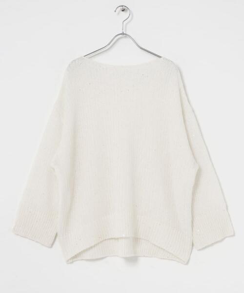 URBAN RESEARCH ROSSO WOMEN(アーバンリサーチ ロッソ)の「モヘア混スパンコールシアーニット(ニット/セーター・レディース・ミント/オフホワイト・FREE)」の14枚目の写真