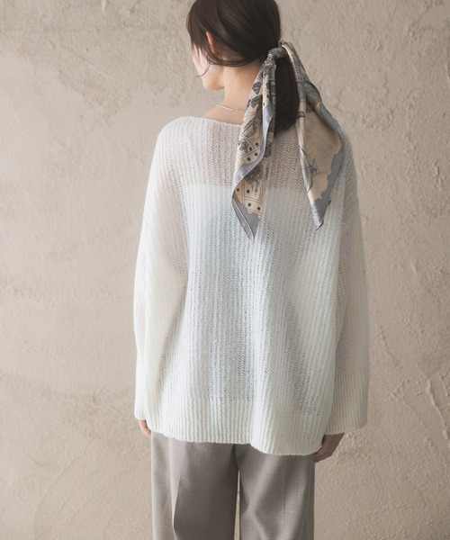 URBAN RESEARCH ROSSO WOMEN(アーバンリサーチ ロッソ)の「モヘア混スパンコールシアーニット(ニット/セーター・レディース・ミント/オフホワイト・FREE)」の14枚目の写真