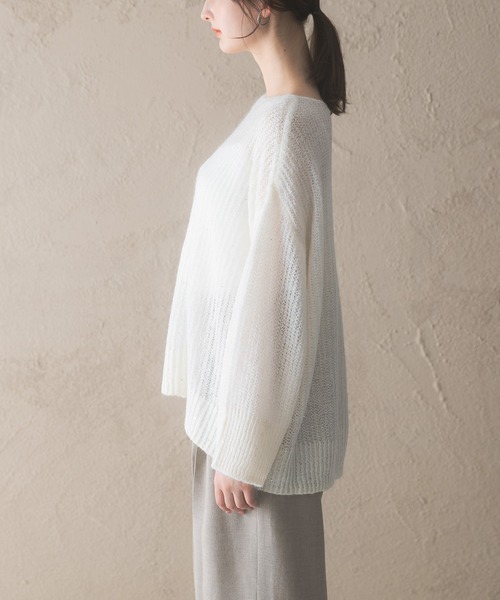 URBAN RESEARCH ROSSO WOMEN(アーバンリサーチ ロッソ)の「モヘア混スパンコールシアーニット(ニット/セーター・レディース・ミント/オフホワイト・FREE)」の17枚目の写真