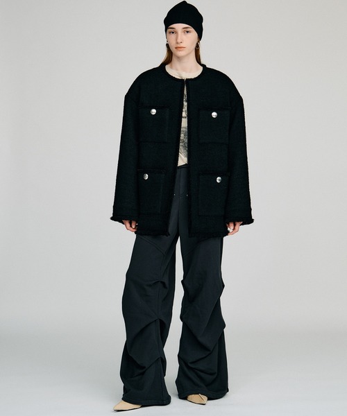PRANK PROJECT(プランクプロジェクト)の「【2026Autumn Pre-Order】タッキングスウェットパンツ / Tucking Sweatpants(スウェットパンツ・レディース・ブルー/チャコールグレー・38/36)」の3枚目の写真