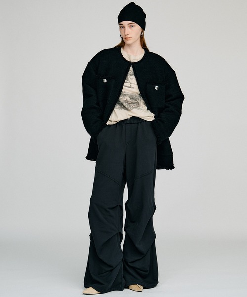 PRANK PROJECT(プランクプロジェクト)の「【2026Autumn Pre-Order】タッキングスウェットパンツ / Tucking Sweatpants(スウェットパンツ・レディース・ブルー/チャコールグレー・38/36)」の4枚目の写真