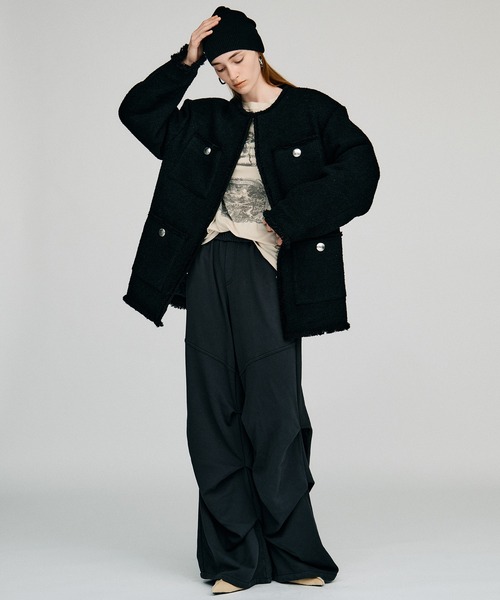 PRANK PROJECT(プランクプロジェクト)の「【2026Autumn Pre-Order】タッキングスウェットパンツ / Tucking Sweatpants(スウェットパンツ・レディース・ブルー/チャコールグレー・38/36)」の5枚目の写真