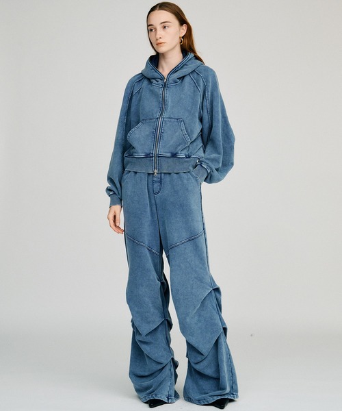 PRANK PROJECT(プランクプロジェクト)の「【2026Autumn Pre-Order】タッキングスウェットパンツ / Tucking Sweatpants(スウェットパンツ・レディース・ブルー/チャコールグレー・38/36)」の8枚目の写真