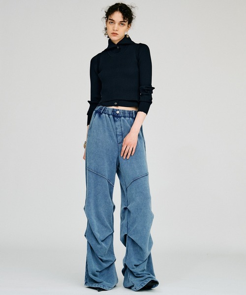 PRANK PROJECT(プランクプロジェクト)の「【2026Autumn Pre-Order】タッキングスウェットパンツ / Tucking Sweatpants(スウェットパンツ・レディース・ブルー/チャコールグレー・38/36)」の10枚目の写真