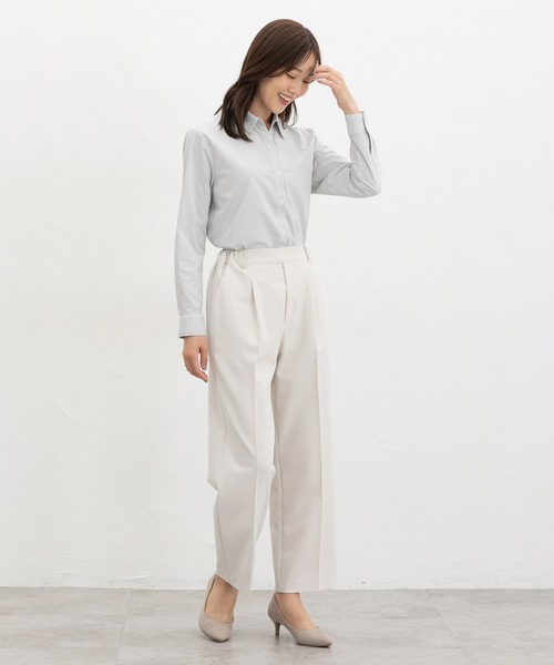 Honeys(ハニーズ)の「【らくらくアイロン】らくらくスキッパーシャツ(シャツ/ブラウス・レディース・ホワイト×ネイビー/ブラック/ライトホワイト/グレー×ホワイト/ピンク・3L/L/LL/M/S)」の13枚目の写真