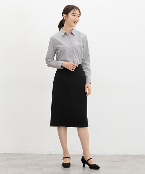 Honeys(ハニーズ)の「【らくらくアイロン】らくらくスキッパーシャツ(シャツ/ブラウス・レディース・ホワイト×ネイビー/ブラック/ライトホワイト/グレー×ホワイト/ピンク・3L/L/LL/M/S)」の15枚目の写真