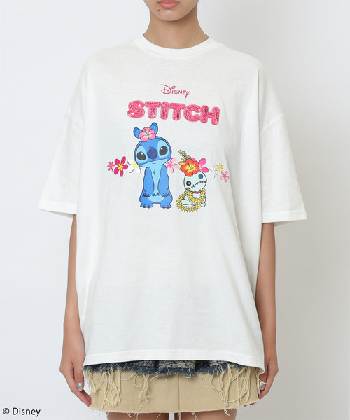 4GEEKS BY SPIRALGIRL(フォーギークスバイスパイラルガール)の「【Disney/ディズニー/スティッチ】オーバーTシャツ(Tシャツ/カットソー・レディース・ホワイト・FREE)」の10枚目の写真