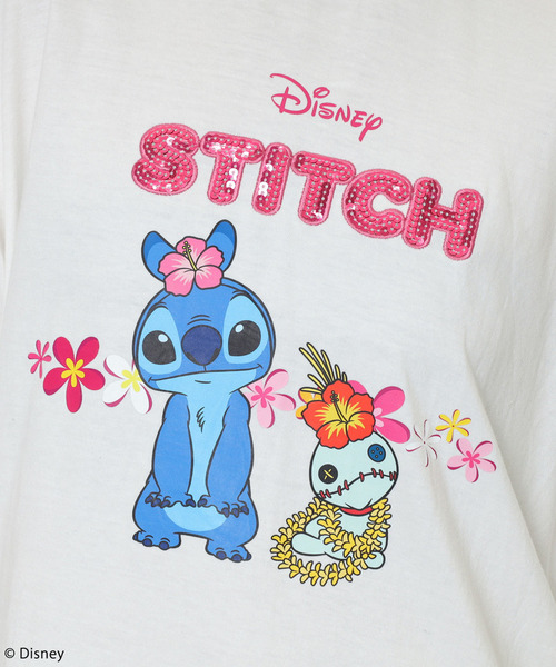4GEEKS BY SPIRALGIRL(フォーギークスバイスパイラルガール)の「【Disney/ディズニー/スティッチ】オーバーTシャツ(Tシャツ/カットソー・レディース・ホワイト・FREE)」の6枚目の写真
