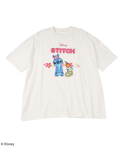4GEEKS BY SPIRALGIRL(フォーギークスバイスパイラルガール)の「【Disney/ディズニー/スティッチ】オーバーTシャツ(Tシャツ/カットソー・レディース・ホワイト・FREE)」の11枚目の写真