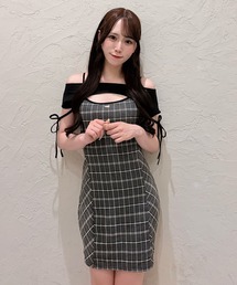 レイヤードバックリボンミニワンピース