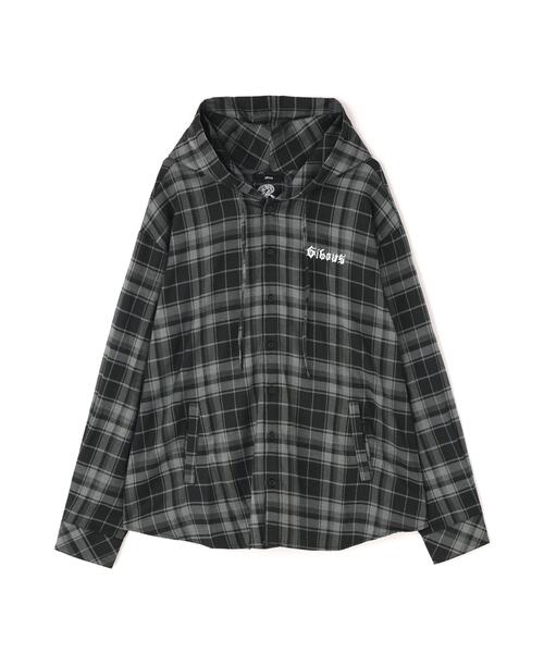 gibous（ギボス）の「gibous/ギボス/logo snake check parker（シャツ/ブラウス・レディース・ブラック・L/M）」の2枚目の写真