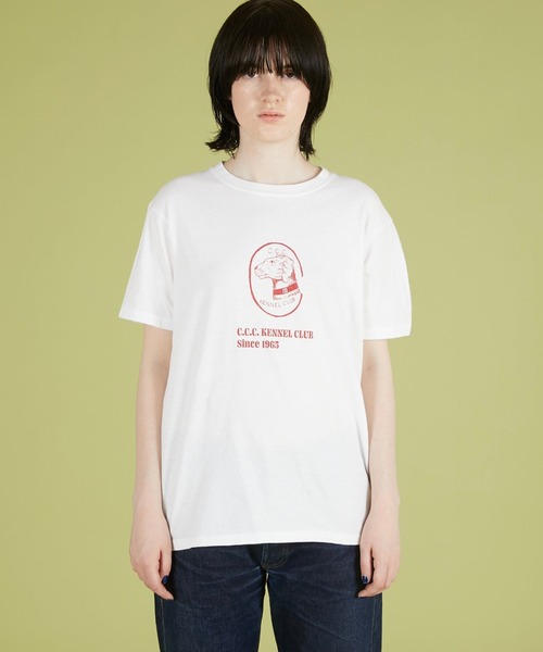 crinkle crinkle crinkle(クリンクルクリンクルクリンクル)の「【crinkle crinkle crinkle】drawing print T shirts /ドローイングプリントTシャツ(Tシャツ/カットソー・レディース・オレンジ/グリーン・FREE)」の9枚目の写真