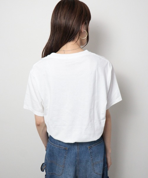 crinkle crinkle crinkle(クリンクルクリンクルクリンクル)の「【crinkle crinkle crinkle】drawing print T shirts /ドローイングプリントTシャツ(Tシャツ/カットソー・レディース・オレンジ/グリーン・FREE)」の13枚目の写真