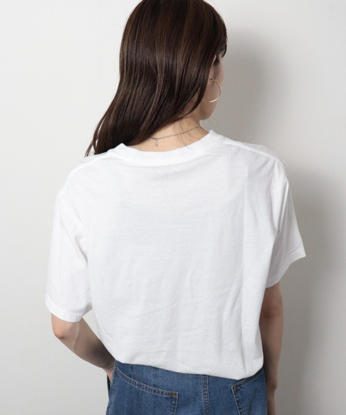 crinkle crinkle crinkle(クリンクルクリンクルクリンクル)の「【crinkle crinkle crinkle】drawing print T shirts /ドローイングプリントTシャツ(Tシャツ/カットソー・レディース・オレンジ/グリーン・FREE)」の16枚目の写真
