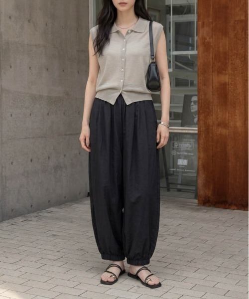 AMELY(エミリー)の「バルーンギャザーパンツ(その他パンツ・レディース・アイボリー/ブラック・L/M)」の8枚目の写真
