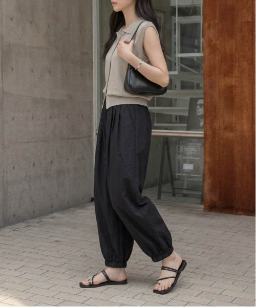 AMELY(エミリー)の「バルーンギャザーパンツ(その他パンツ・レディース・アイボリー/ブラック・L/M)」の12枚目の写真