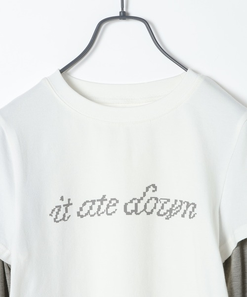 JEANASIS（ジーナシス）の「【25quee】ロゴスタッズレイヤードLS/1053706（Tシャツ/カットソー・レディース・グリーン系その他/グレー系その他/パープル系その他・FREE）」の5枚目の写真