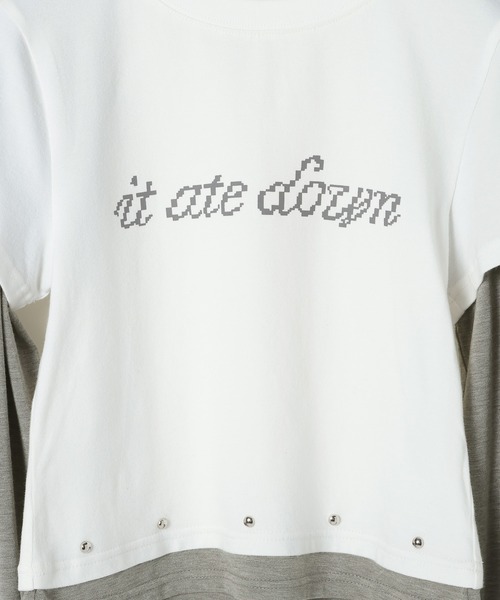 JEANASIS（ジーナシス）の「【25quee】ロゴスタッズレイヤードLS/1053706（Tシャツ/カットソー・レディース・グリーン系その他/グレー系その他/パープル系その他・FREE）」の10枚目の写真