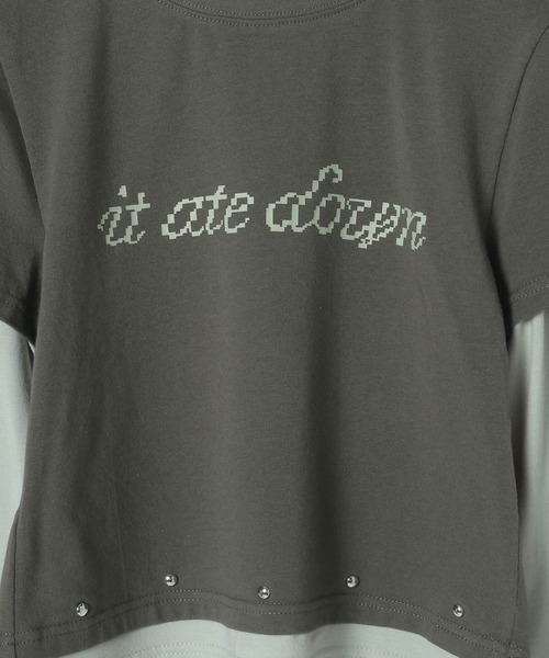 JEANASIS（ジーナシス）の「【25quee】ロゴスタッズレイヤードLS/1053706（Tシャツ/カットソー・レディース・グリーン系その他/グレー系その他/パープル系その他・FREE）」の11枚目の写真
