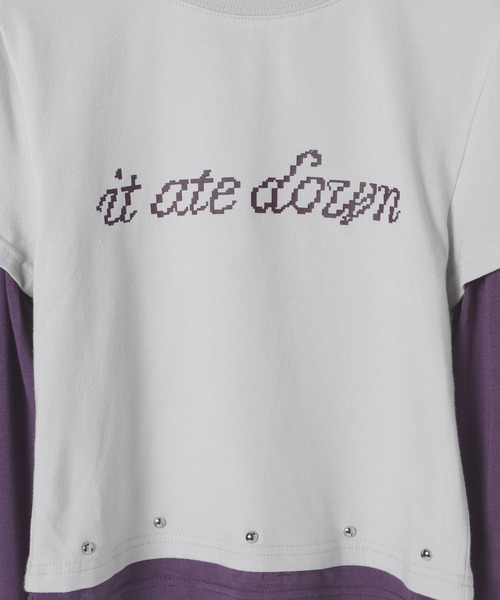 JEANASIS（ジーナシス）の「【25quee】ロゴスタッズレイヤードLS/1053706（Tシャツ/カットソー・レディース・グリーン系その他/グレー系その他/パープル系その他・FREE）」の12枚目の写真
