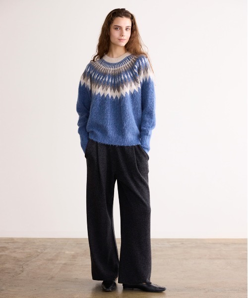 WALANCE(ワランス)の「ALPACA JACQUARD PULLOVER(ニット/セーター・レディース・ブルー/ブラウン・FREE)」の6枚目の写真