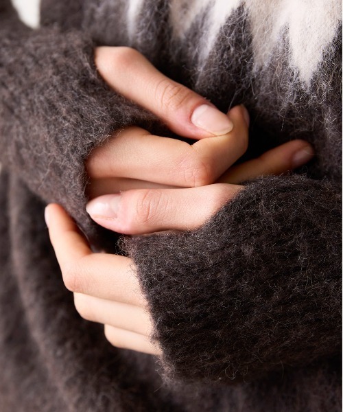 WALANCE(ワランス)の「ALPACA JACQUARD PULLOVER(ニット/セーター・レディース・ブルー/ブラウン・FREE)」の11枚目の写真