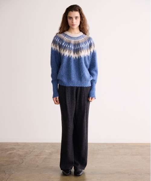 WALANCE(ワランス)の「ALPACA JACQUARD PULLOVER(ニット/セーター・レディース・ブルー/ブラウン・FREE)」の15枚目の写真