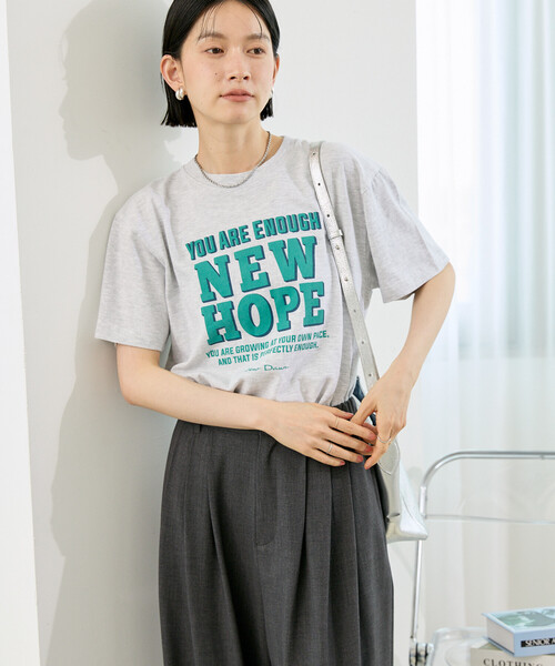 FREAK'S STORE(フリークスストア)の「メッセージロゴ Tシャツ(HOPE)/ホープTシャツ(Tシャツ/カットソー・レディース・ネイビー/オフホワイト/グレー・フリ-)」の8枚目の写真