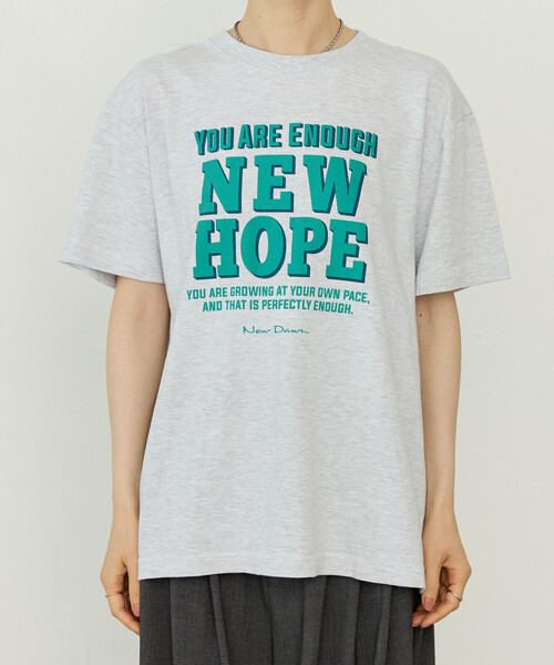 FREAK'S STORE(フリークスストア)の「メッセージロゴ Tシャツ(HOPE)/ホープTシャツ(Tシャツ/カットソー・レディース・ネイビー/オフホワイト/グレー・フリ-)」の9枚目の写真