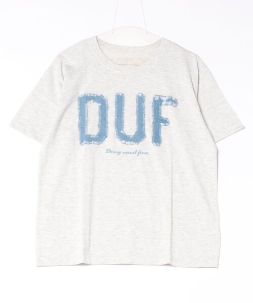 styiro（スタイロ）の「デニム風ロゴオーバーサイズ半袖Tシャツ 秋服（Tシャツ/カットソー・レディース・ライトグレー/ブラック/ホワイト・M/L）」の12枚目の写真