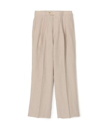 60リネン 2プリーツワイドストレートパンツ