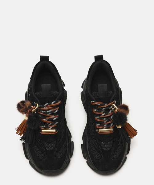 STEVE MADDEN（スティーブマデン）の「ファータッセルボリュームスニーカー/S.MADDEN POSSESSION-PP-XA（スニーカー・レディース・ブラック/アイボリー・22.5cm/23.0cm/23.5cm/23.5-24/24.0cm/24.5cm/25.0cm）」の5枚目の写真