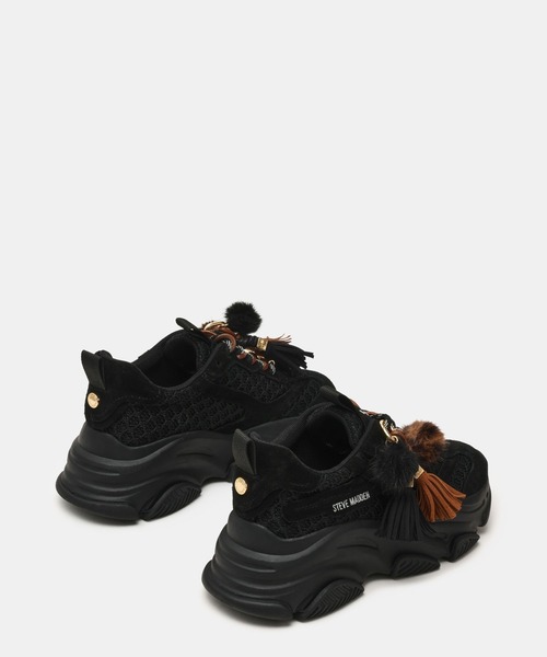 STEVE MADDEN（スティーブマデン）の「ファータッセルボリュームスニーカー/S.MADDEN POSSESSION-PP-XA（スニーカー・レディース・ブラック/アイボリー・22.5cm/23.0cm/23.5cm/23.5-24/24.0cm/24.5cm/25.0cm）」の8枚目の写真