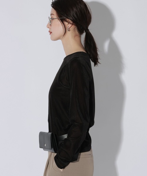 LAKOLE(ラコレ)の「シアーベロアロンT / 1056077(Tシャツ/カットソー・レディース・アイボリー/マスタード/ブラック/ブラウン・FREE)」の8枚目の写真