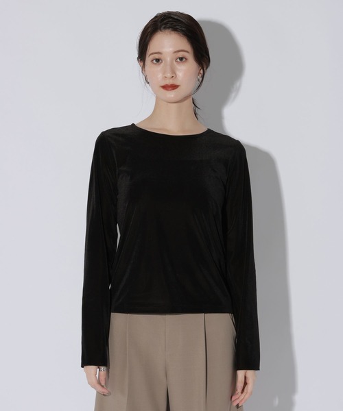 LAKOLE(ラコレ)の「シアーベロアロンT / 1056077(Tシャツ/カットソー・レディース・アイボリー/マスタード/ブラック/ブラウン・FREE)」の18枚目の写真