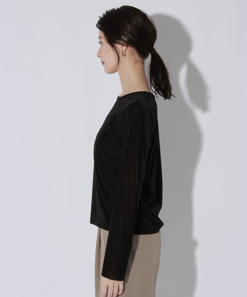 LAKOLE(ラコレ)の「シアーベロアロンT / 1056077(Tシャツ/カットソー・レディース・アイボリー/マスタード/ブラック/ブラウン・FREE)」の19枚目の写真